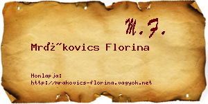 Mrákovics Florina névjegykártya
